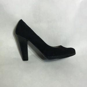 Nine West Platform Suede Pumps with Patent Heels